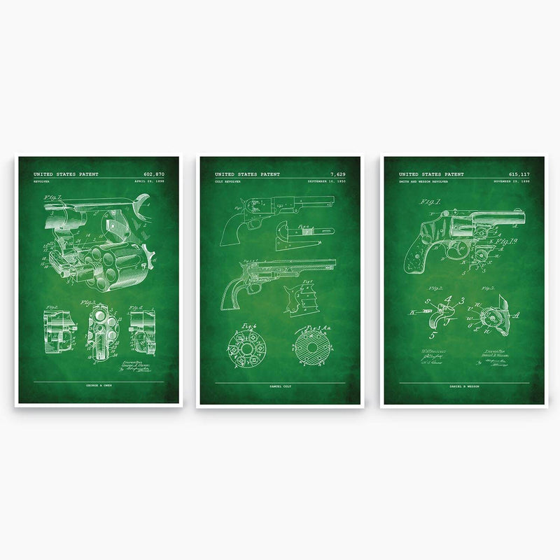 Revolver Patent Poster Collection; Patent Artwork