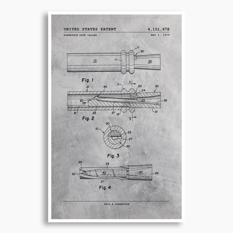 Duck Caller Patent Poster; Patent Artwork