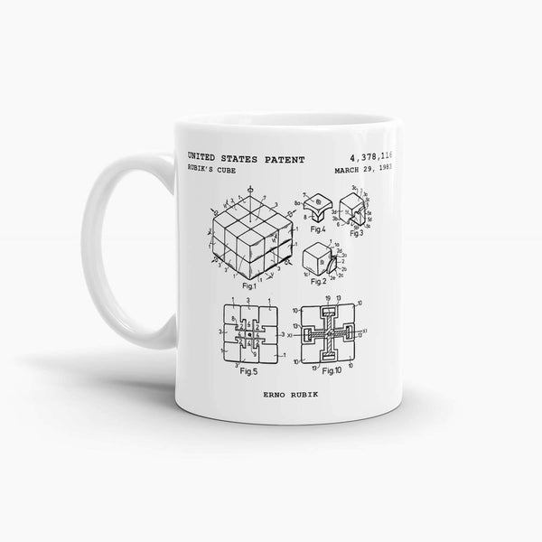 Rubik's Cube Patent Coffee Mug; Premium Patent Drinkware