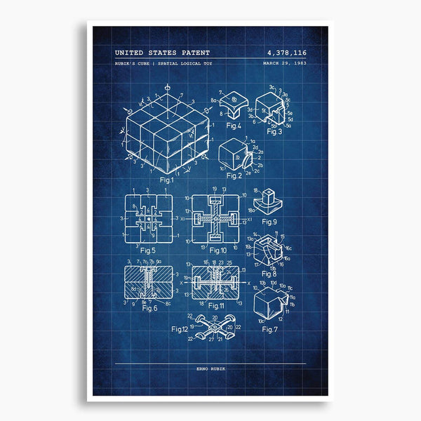 Rubik's Cube Patent Poster; Patent Artwork