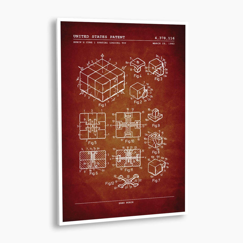 Rubik's Cube Patent Poster; Patent Artwork