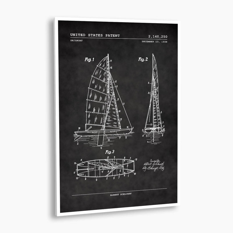Sailboat Patent Poster; Patent Artwork