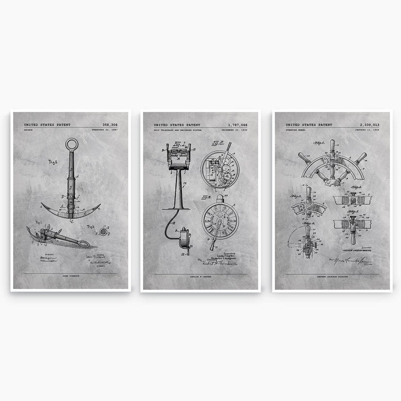 Sailing Patent Poster Collection; Patent Artwork