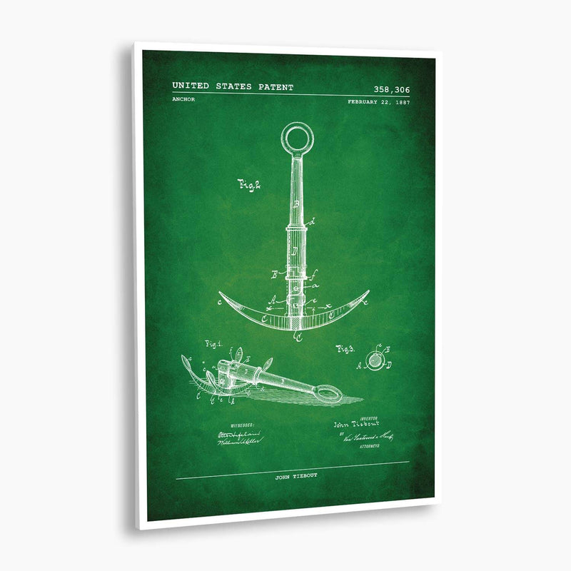 Ship Anchor Patent Poster; Patent Artwork