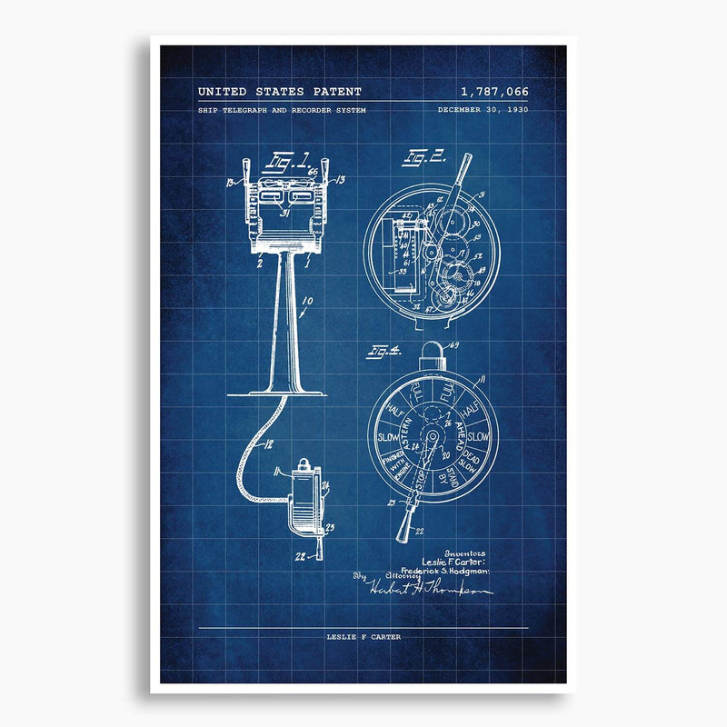 Ship Telegraph Patent Poster; Patent Artwork