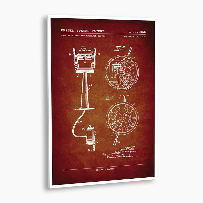 Ship Telegraph Patent Poster; Patent Artwork
