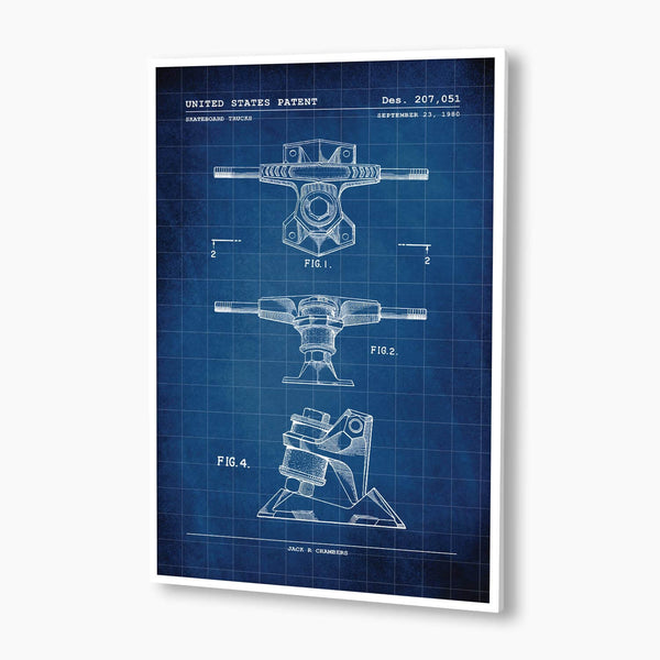 Skateboard Trucks Patent Poster; Patent Artwork