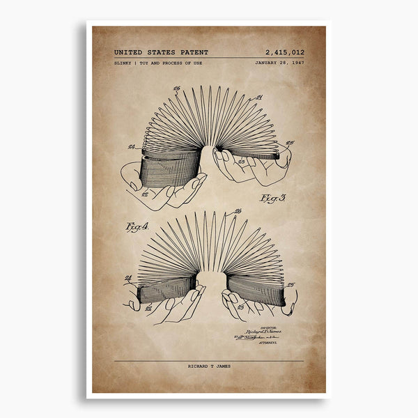 Slinky Patent Poster; Patent Artwork