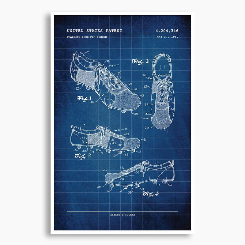 Soccer Cleats Patent Poster; Patent Artwork