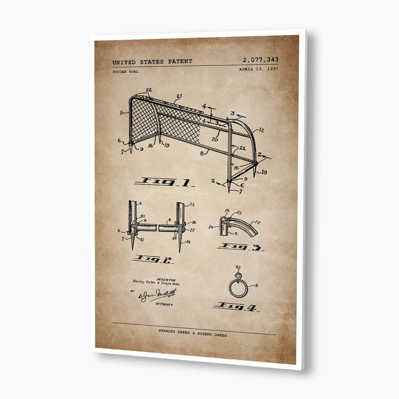Soccer Goal Patent Poster; Patent Artwork