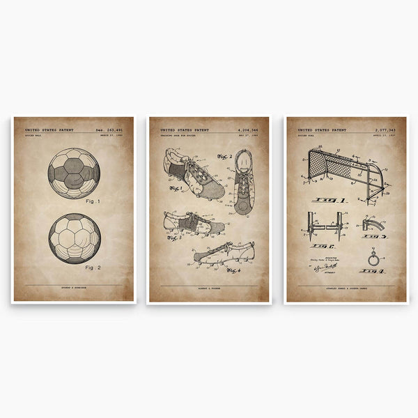 Soccer Patent Poster Collection; Patent Artwork