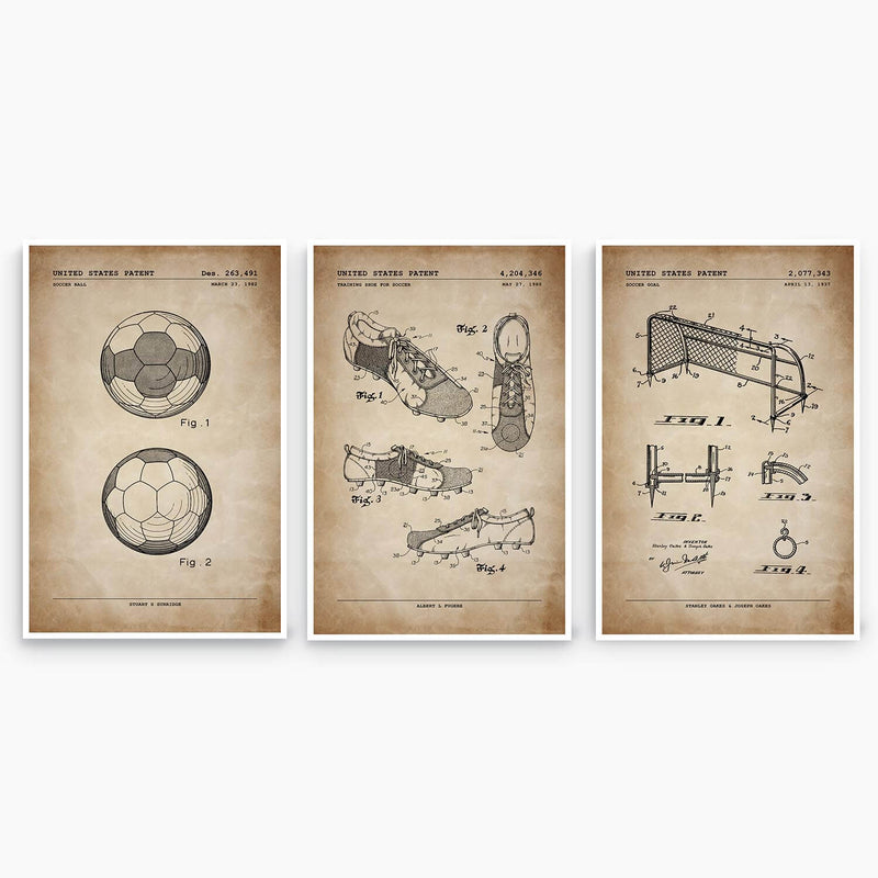 Soccer Patent Poster Collection; Patent Artwork