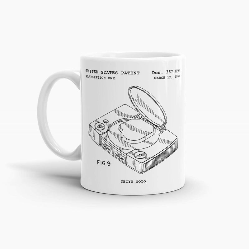 Playstation One Patent Coffee Mug; Gaming Drinkware