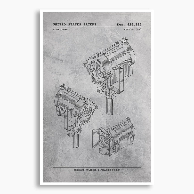 Stage Light Patent Poster; Patent Artwork