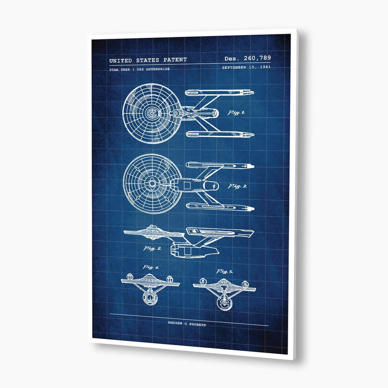 Star Trek USS Enterprise Patent Poster; Patent Artwork