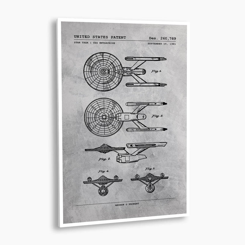Star Trek USS Enterprise Patent Poster; Patent Artwork