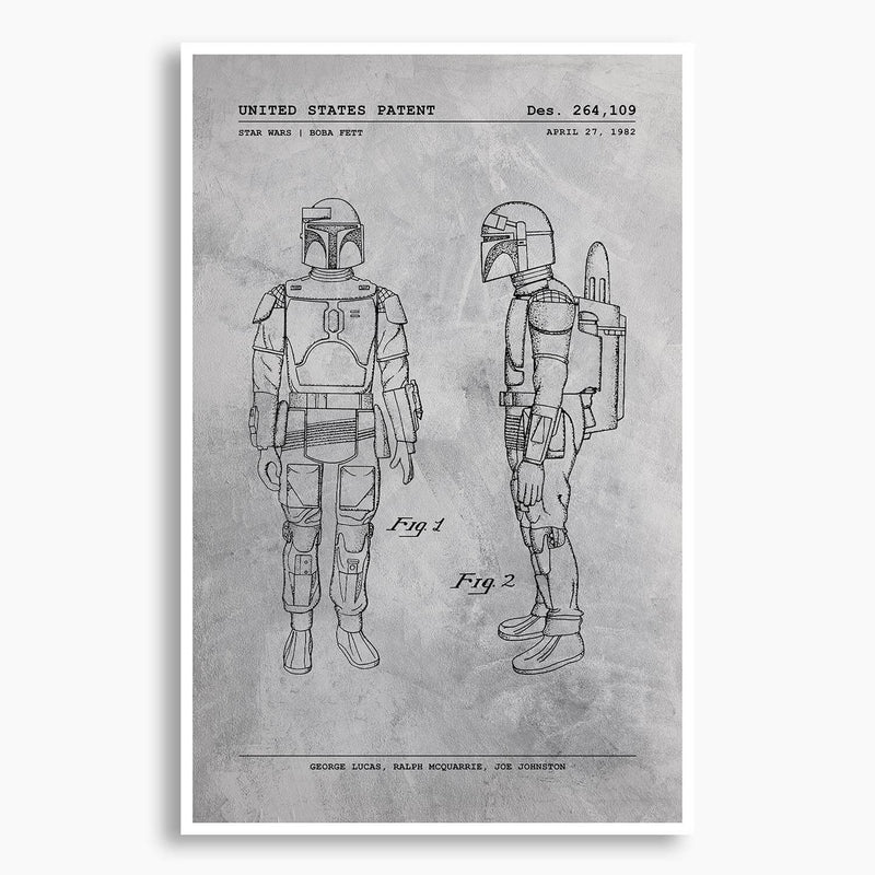 Star Wars Boba Fett Patent Poster; Patent Artwork