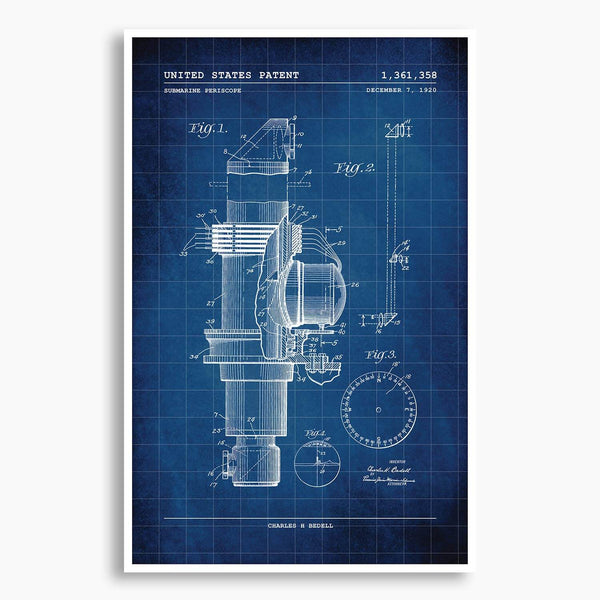 Submarine Periscope Patent Poster; Patent Artwork