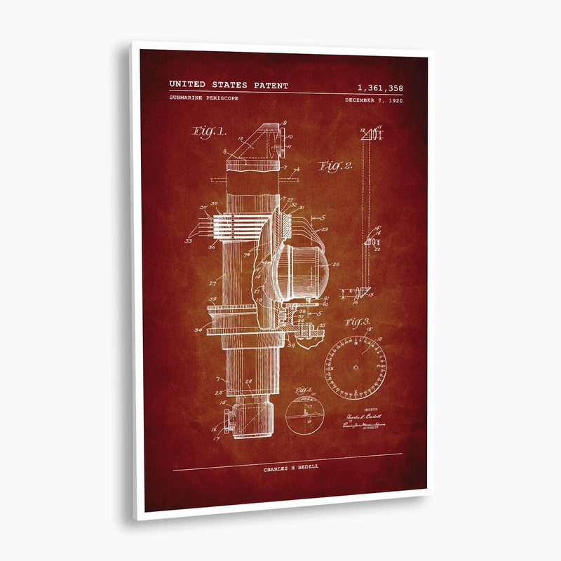 Submarine Periscope Patent Poster; Patent Artwork