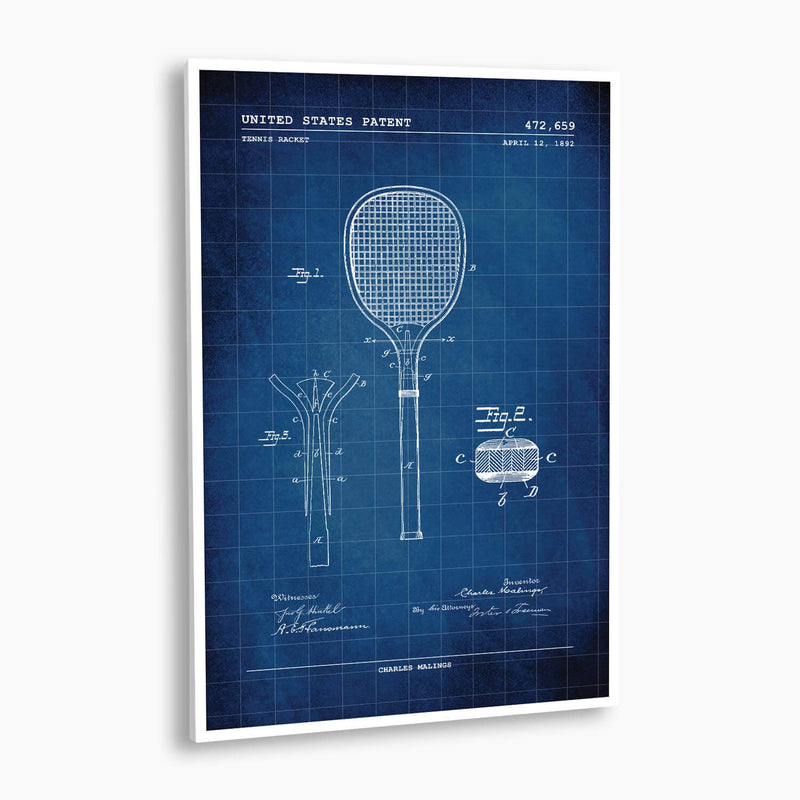 Tennis Racket Patent Poster; Patent Artwork