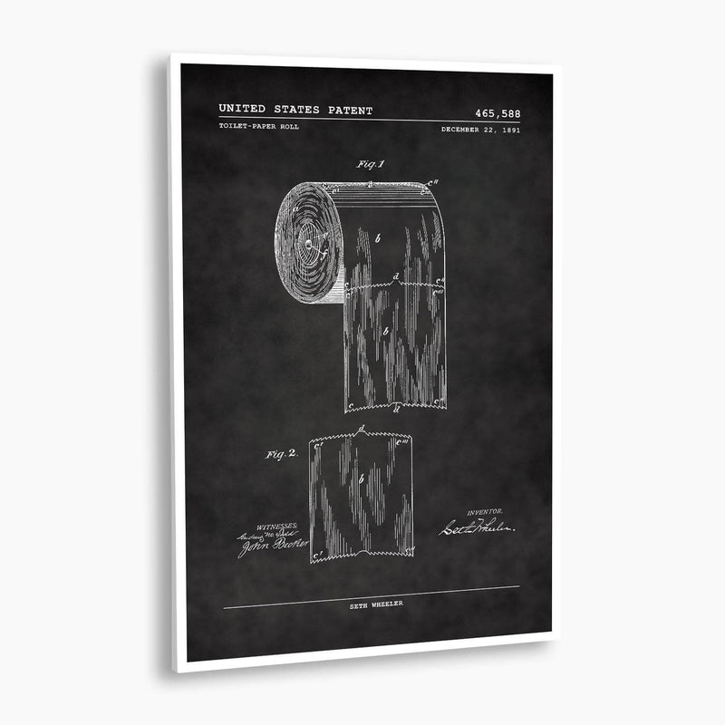 Toilet Paper Roll Patent Poster; Patent Artwork