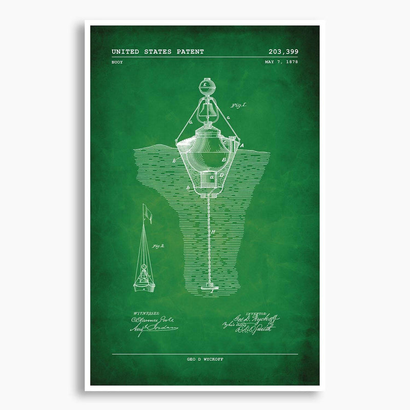 Water Buoy Patent Poster; Patent Artwork