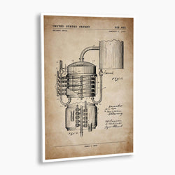 Whiskey Still Patent Poster; Patent Artwork