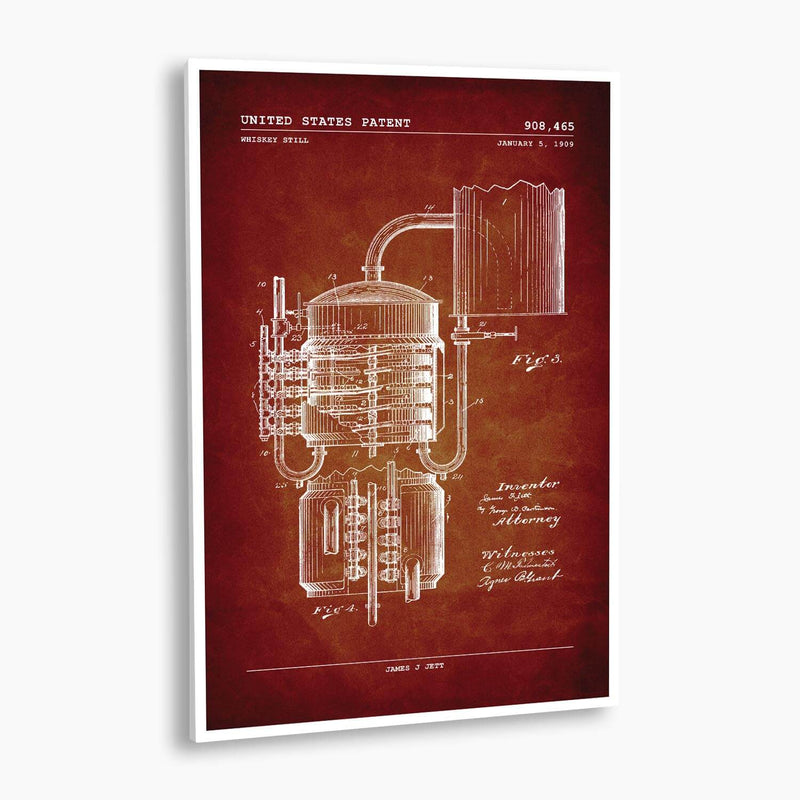 Whiskey Still Patent Poster; Patent Artwork