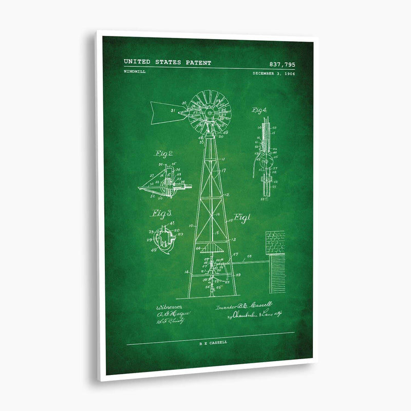 Windmill Patent Poster; Patent Artwork