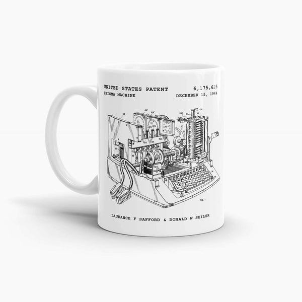 WW2 Enigma Machine Patent Coffee Mug; Premium Patent Drinkware