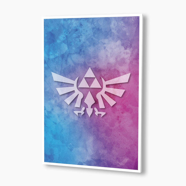 Zelda - Triforce Watercolor Poster; Gaming Decor
