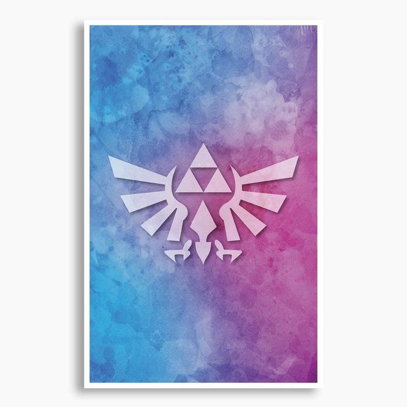 Zelda - Triforce Watercolor Poster; Gaming Decor